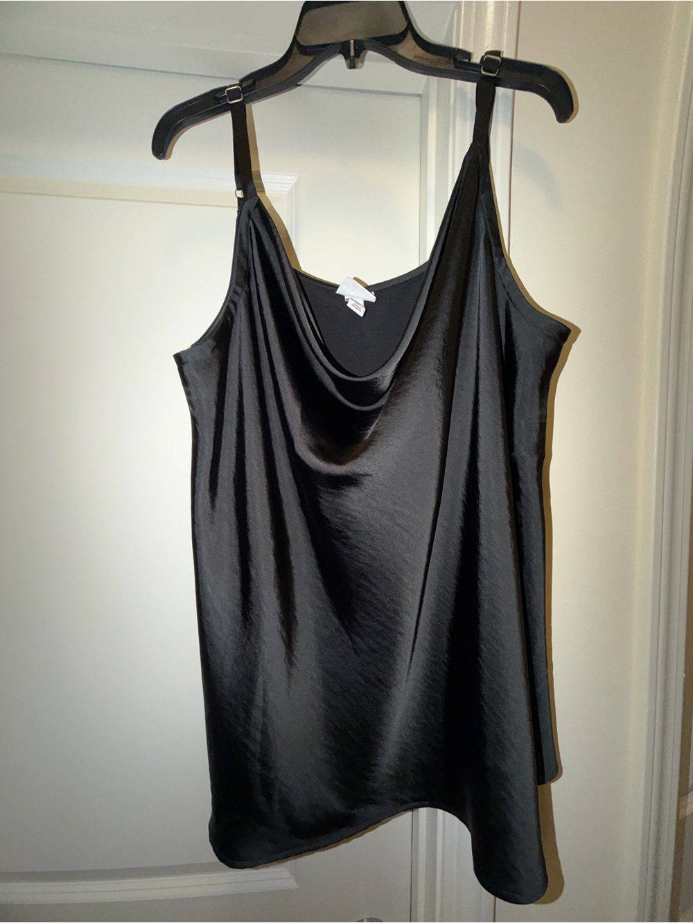 Ava & Viv Black Satin Cowl Neck Camisole